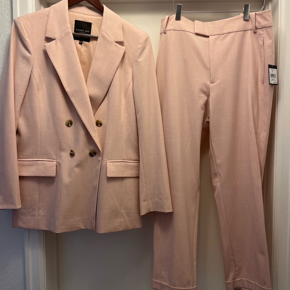 RACHEL Rachel Roy Blush Pink Cropped Pantsuit